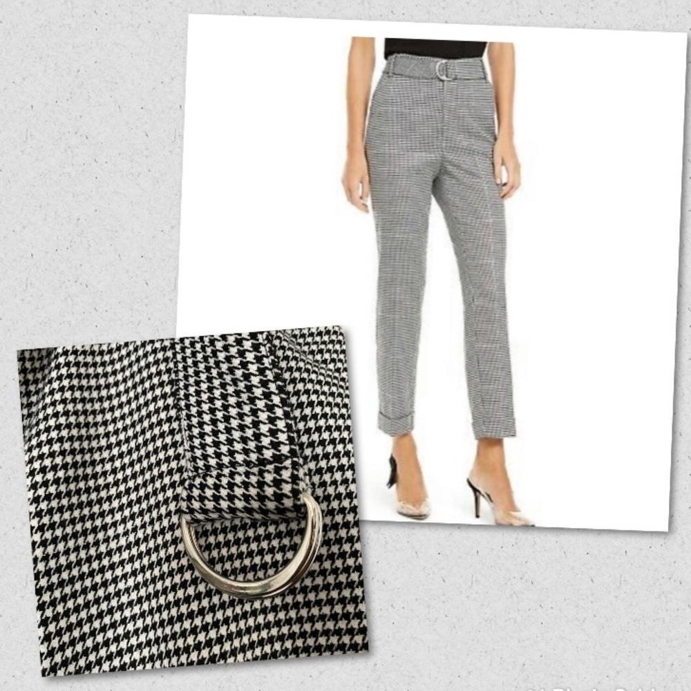 INC INTERNATIONAL CONCEPTS BLACK AND WHITE PANTS HOUNDSTOOTH  PRINT SIZE 8